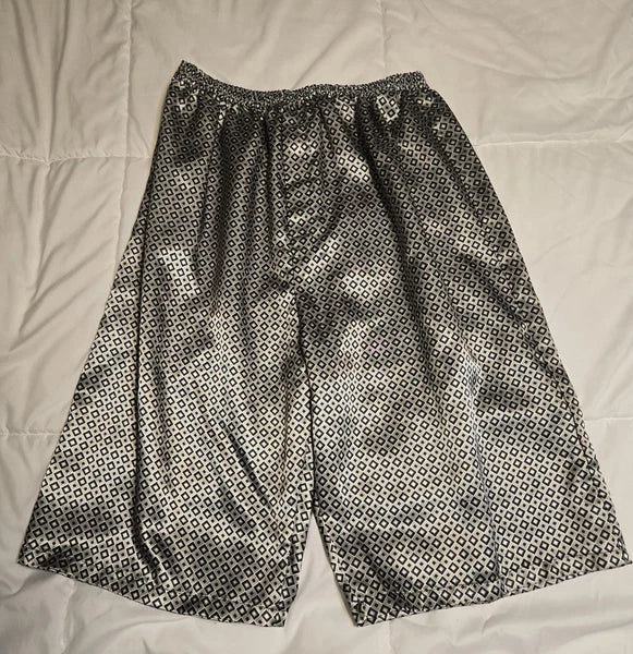 Robert Louis Mens XXL Silk Blend Short Sleeve Pajamas Black Diamond Pattern