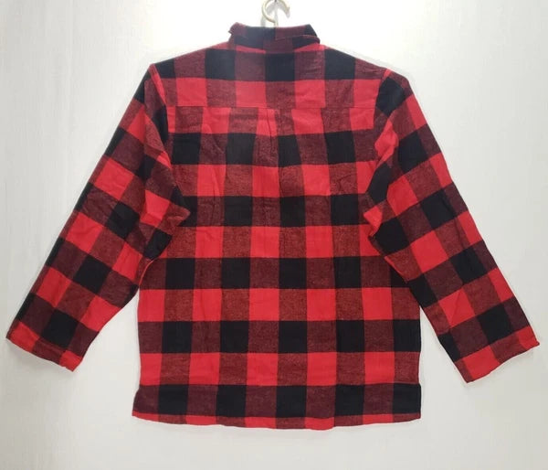 Nordstrom Pajama Set Mens MEDIUM Buffalo Plaid Flannel Long Sleeve Red $69 NEW