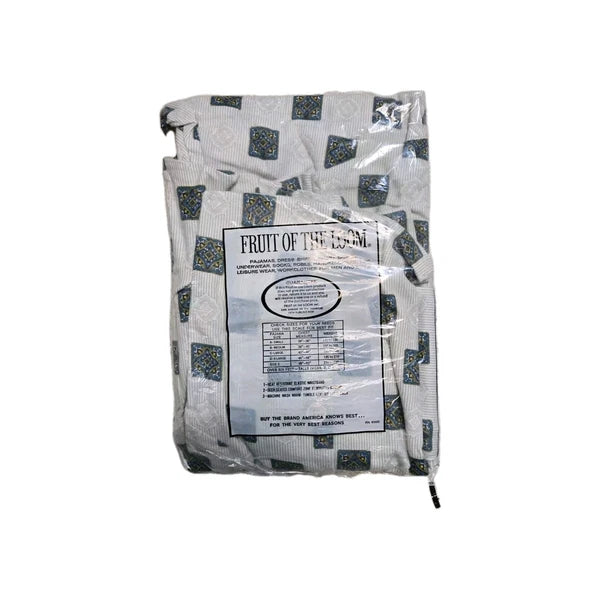 Vintage Mens Pajama Set Fruit of the Loom Large Geometric Permanent Press