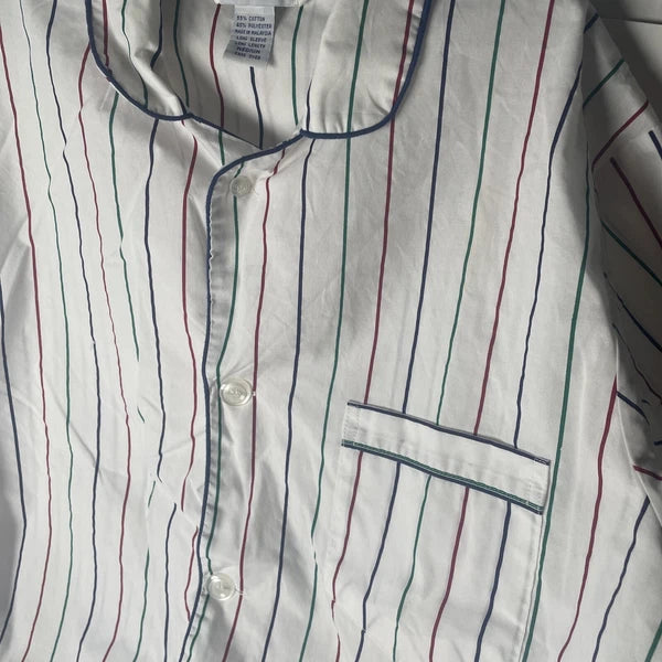 Van Heusen Editions Pajamas Men Size M Striped Cotton Poly PJs Nightwear