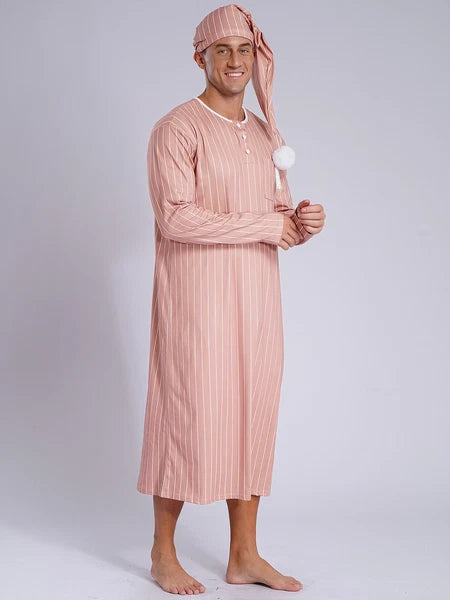 Mens Nightgowns Saudi Nightwear Plaid Pajamas Nightshirt Loungewear Sleeping Up