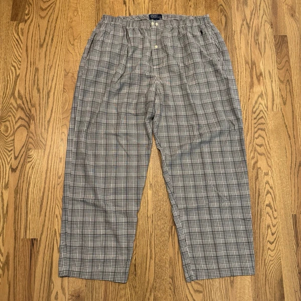 Vintage Polo Ralph Lauren Pajama 2 Piece Set Men’s XL Sleepwear Plaid Vtg