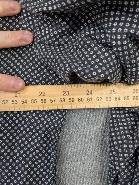 TravelSmith Pajama Set Men Medium Classic Button 2 Piece Black White Shirt Pants