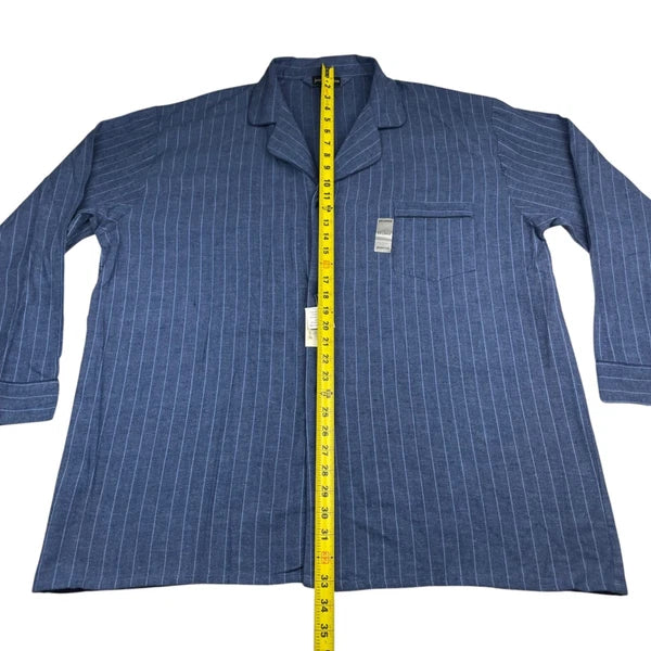 NEW Joseph & Lyman Men's Flannel Button Pajama Set Blue Pinstripe • XL