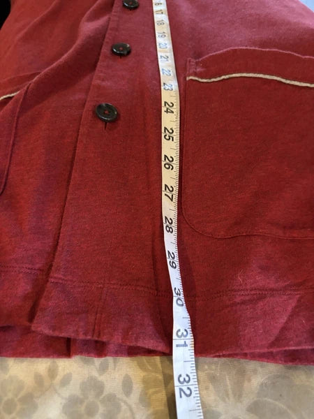 Pyjama By Pye Set Mens XL LONG 100% Cotton Cranberry RED Pockets NWOT