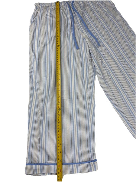 Nautica Mens 2 Piece Short Sleeved, Cropped Pants, Striped Pajama Set Size M