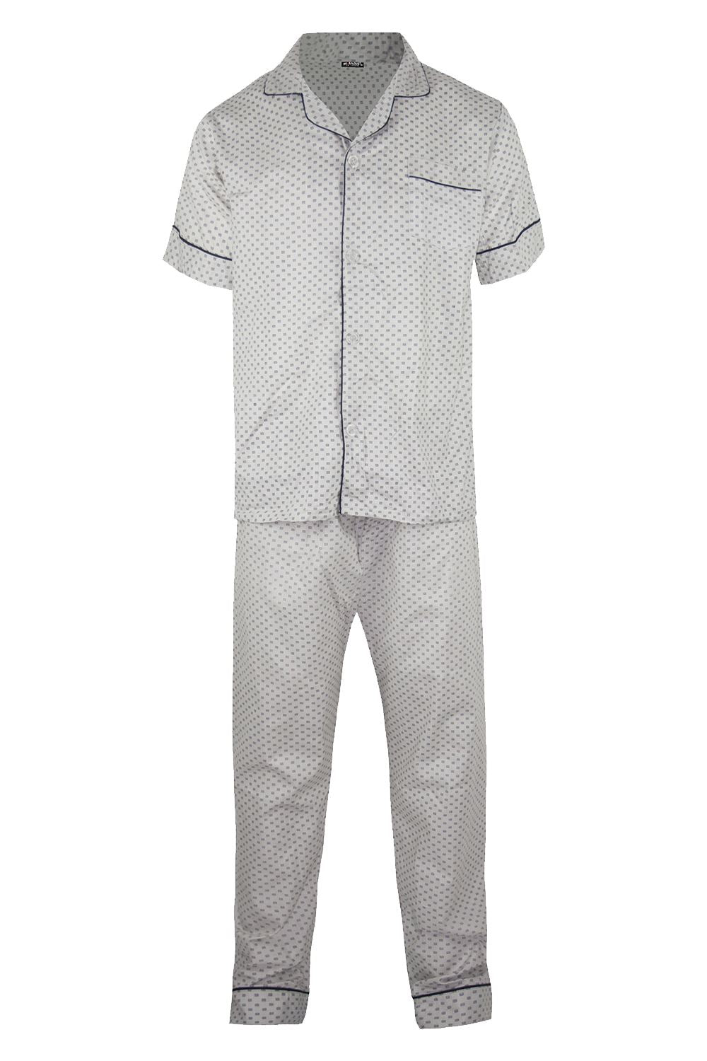 Boys Traditional Button Front Collar Short Sleeve Nightwear Pyjama Pj Co-ord Set