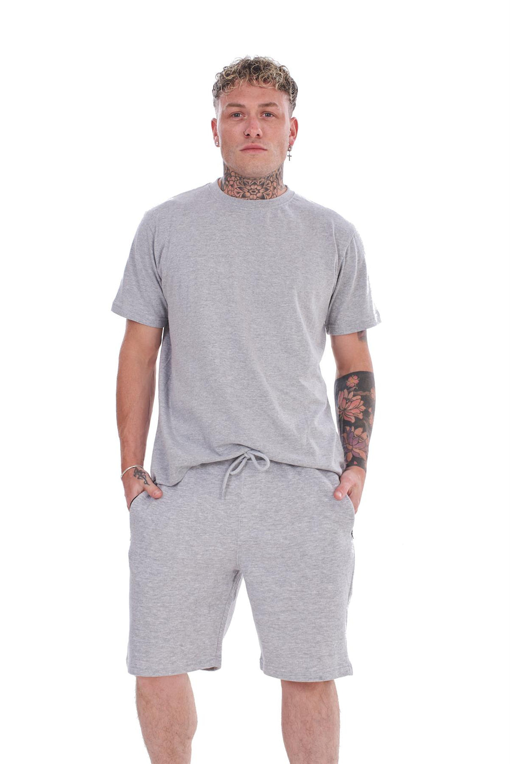 Mens T-Shirt & Shorts Set Summer Lounge Gym Outfit 2 Piece Tracksuit S-XL
