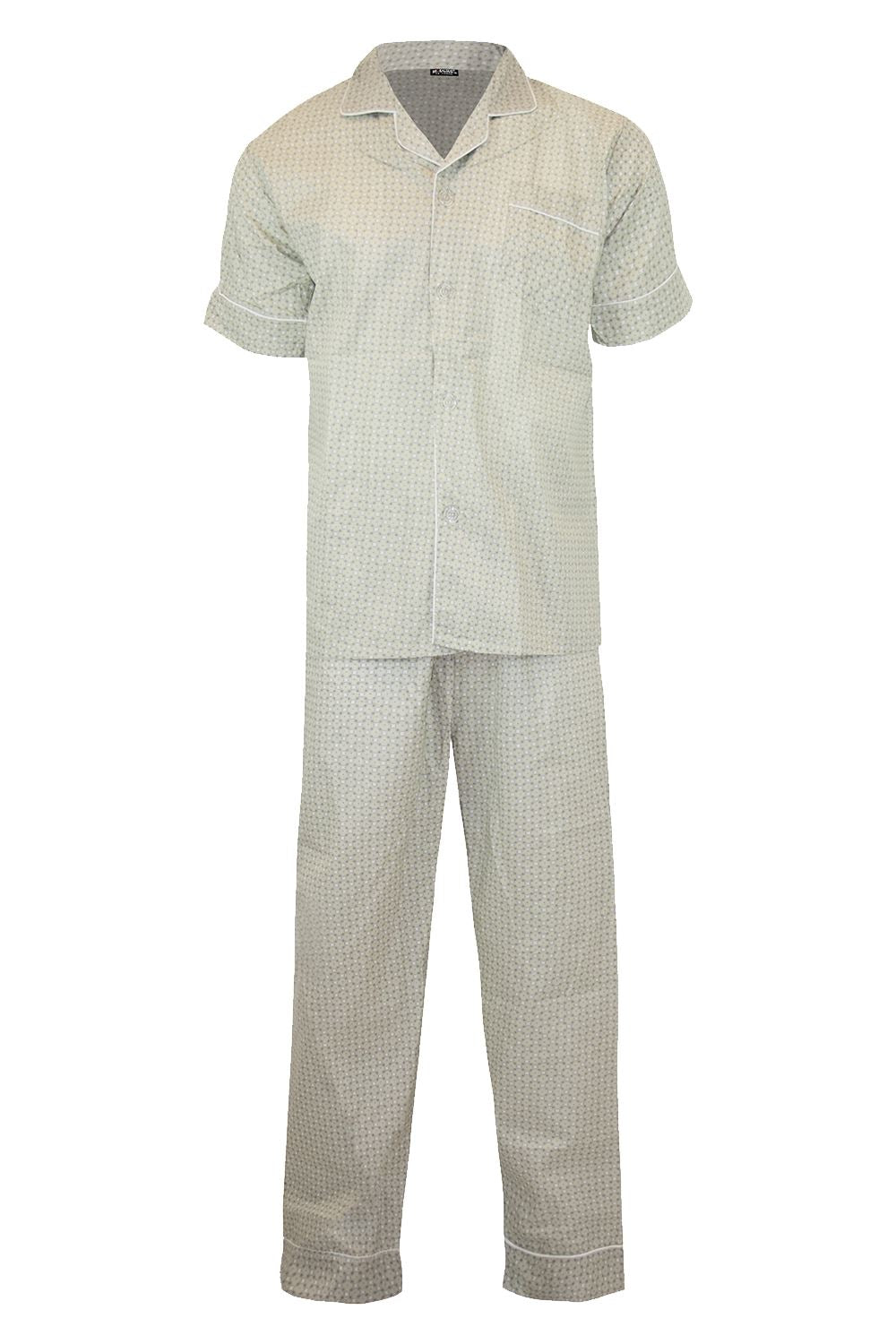 Boys Traditional Button Front Collar Short Sleeve Nightwear Pyjama Pj Co-ord Set