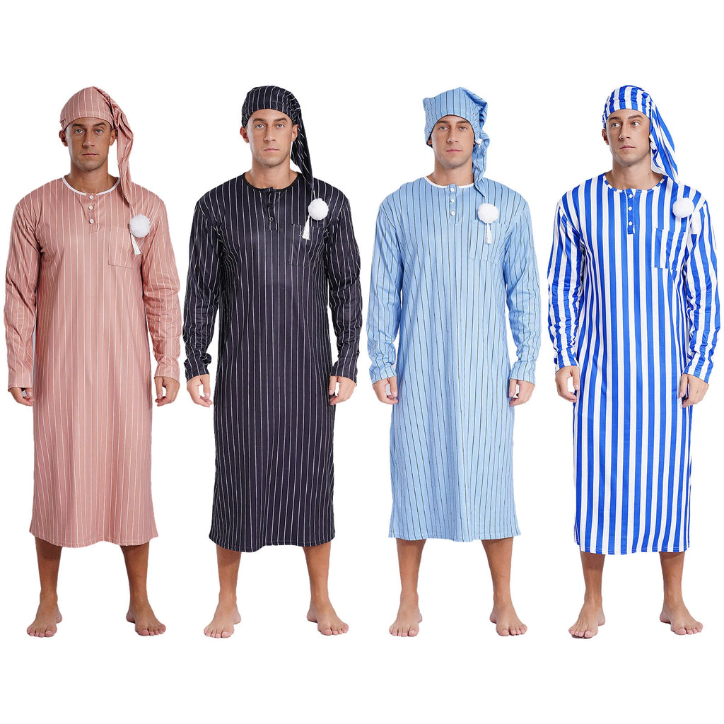 Mens Pajamas Sissy Nightwear Muslim Nightgowns Dubai Loungewear Middle East Up