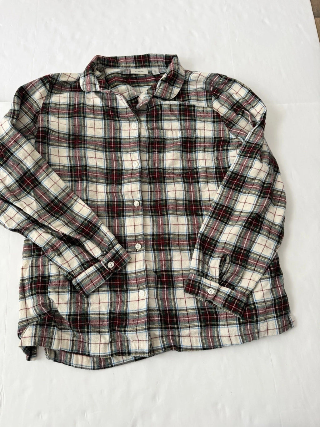 LLBean Flannel Pajamas Mens XL Plaid 2 Pc Pj Drawstring Pant Long Sleeve Shirt