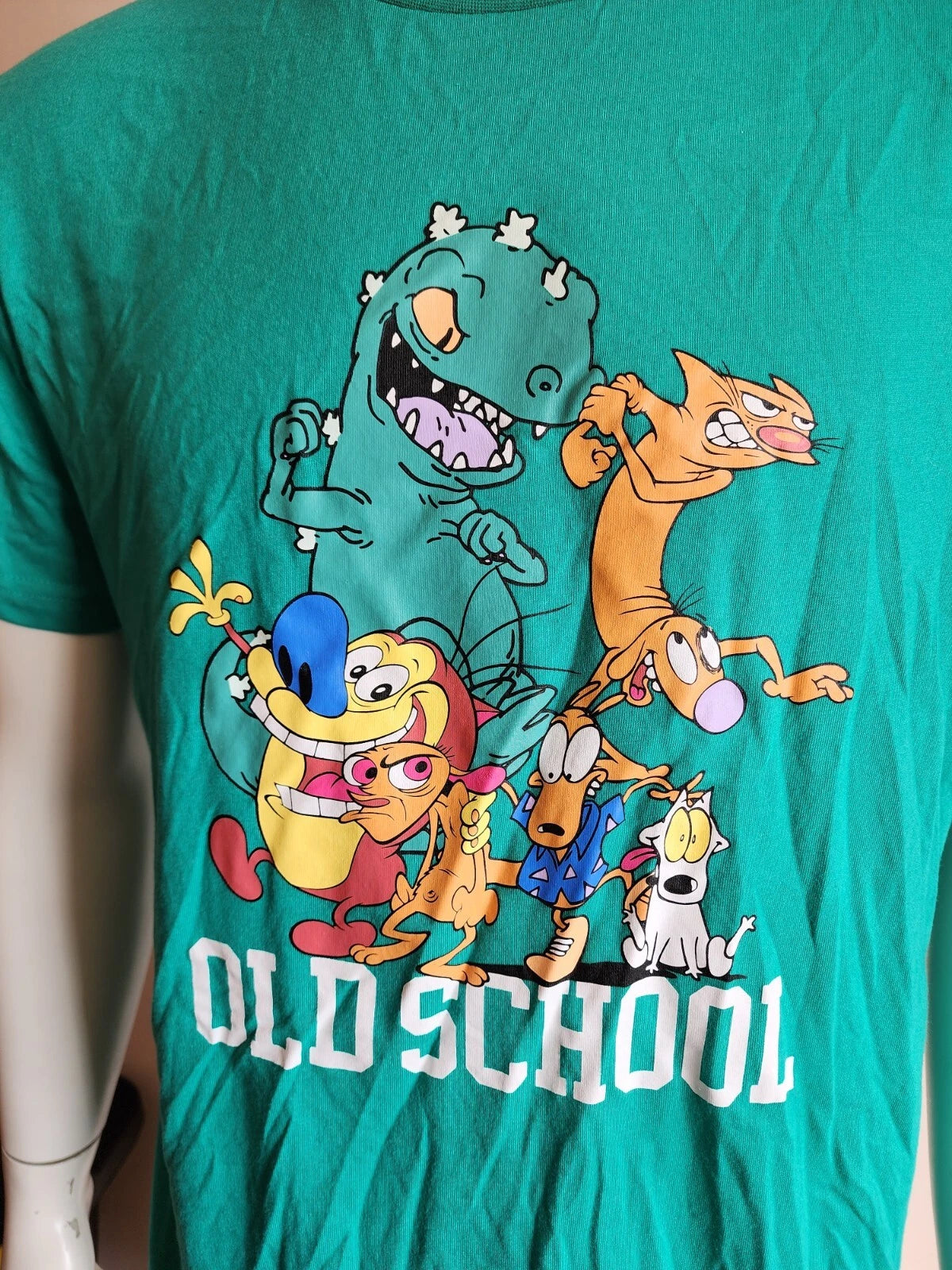 Nickelodeon Mens Old School 90s Cartoons Printed 2 Piece Pyjama Set Size XL New