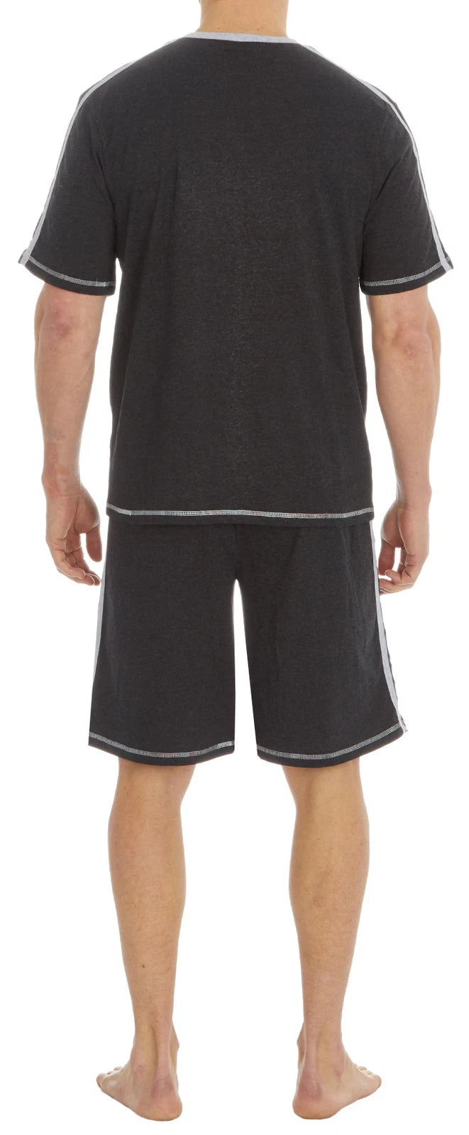 Cargo Bay Mens Short Sleeve Lounge Set with Contrast Stripe