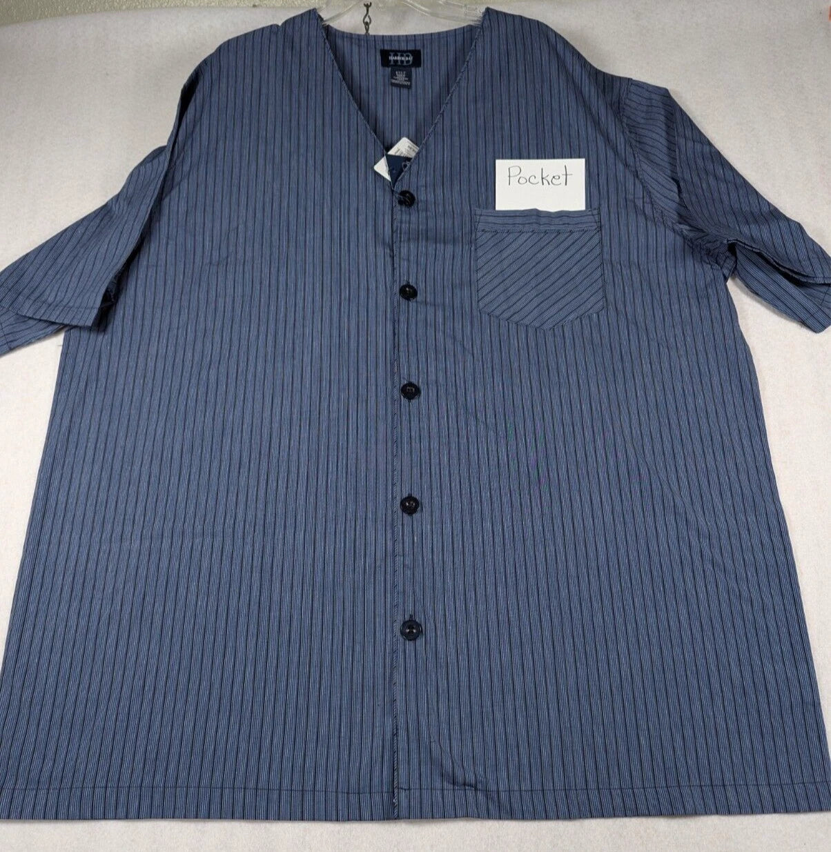 Harbor Bay - Men's - Blue Black Stripe Pajama Set - Size: 1xlt