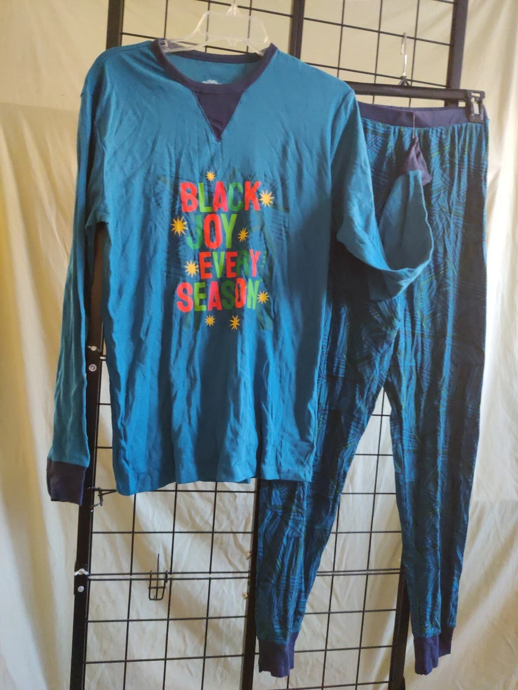 Men's Size Small Christmas Holiday "Black Joy Every Season" Cotton Pajama Set