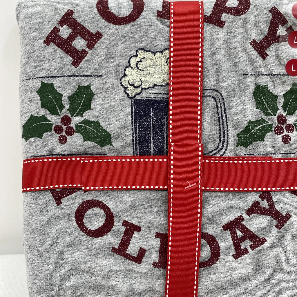 $60 Club Room Mens 2-Piece Pajama Set Hoppy Holidays Fleece Long Sleeve Size L