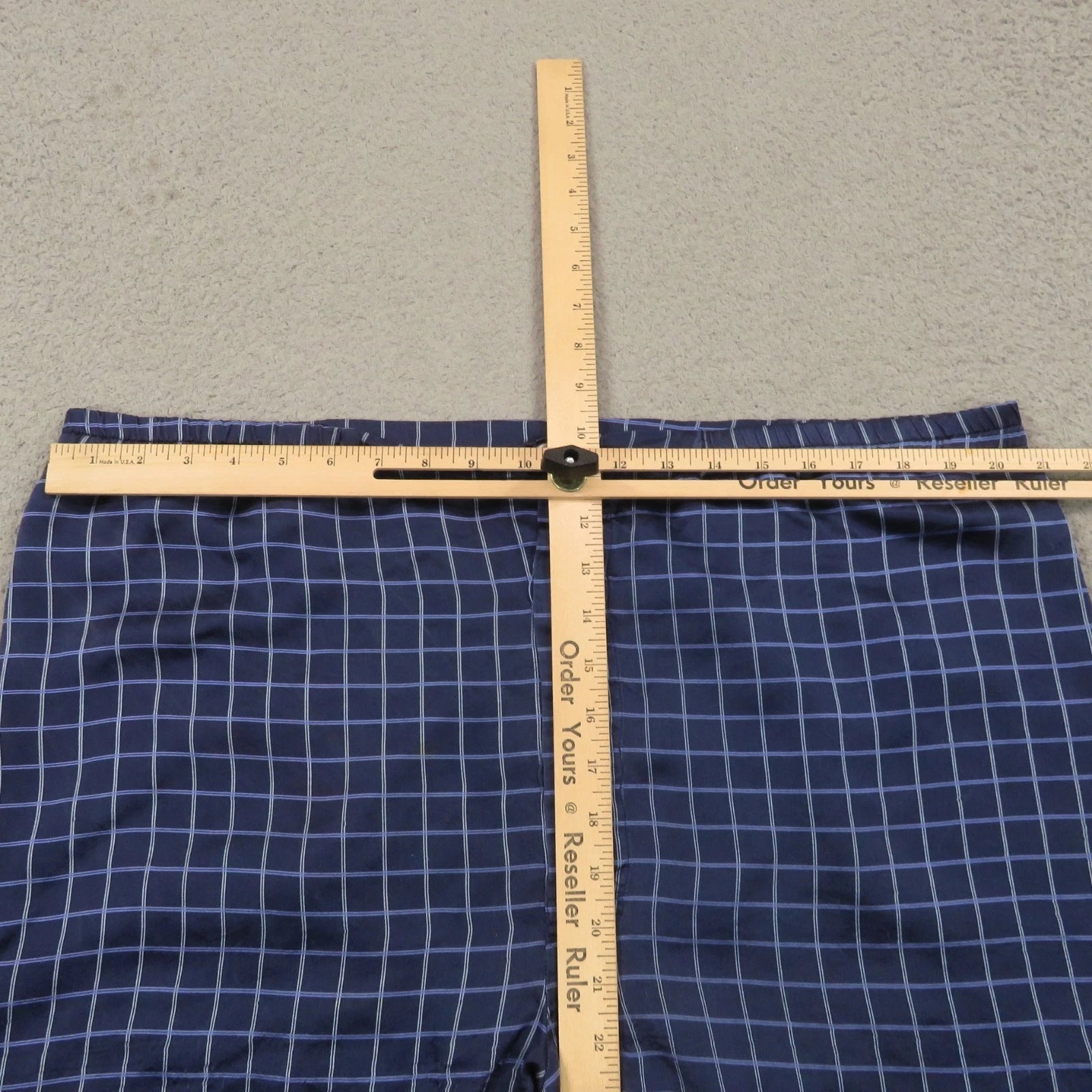 Daniel Hanson Silk Pyjama Set Mens XL Blue Check Shirt Pants Top Bottom Pajamas