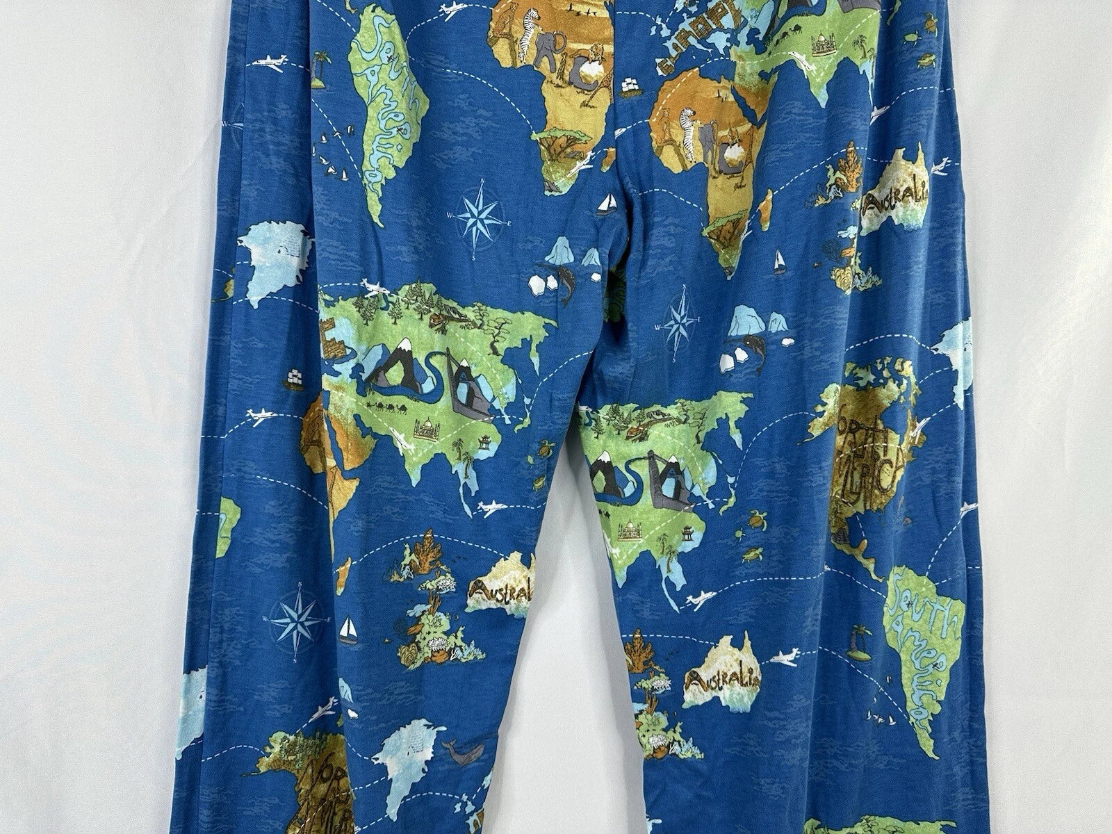Bedhead Pajamas x Apollojets Pajama Set Mens Size XLXT Blue World Map Packable