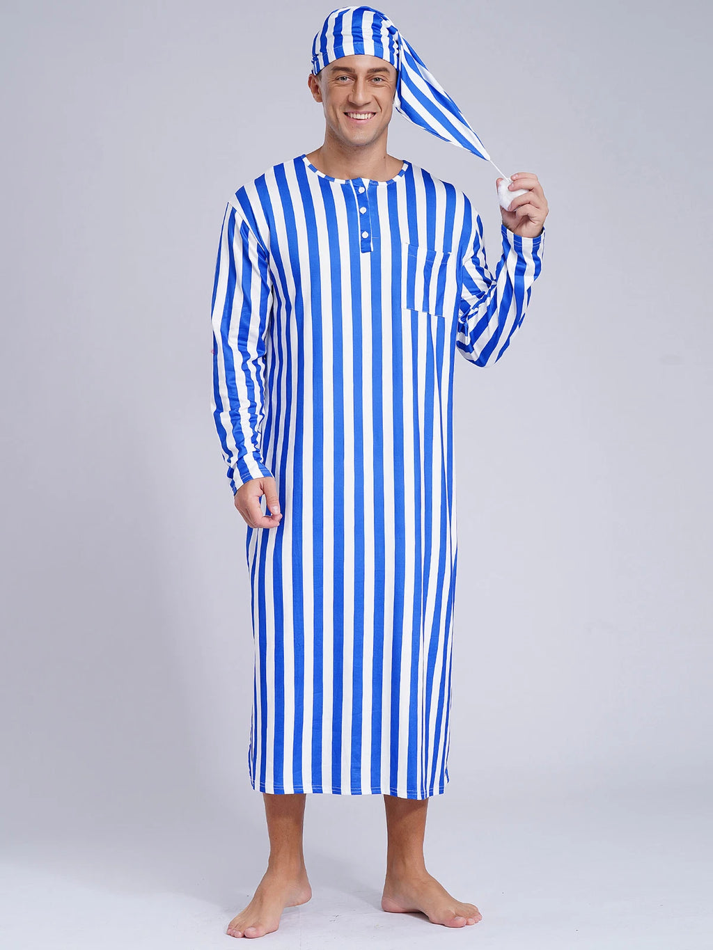 Mens Nightgowns Saudi Nightwear Plaid Pajamas Nightshirt Loungewear Sleeping Up