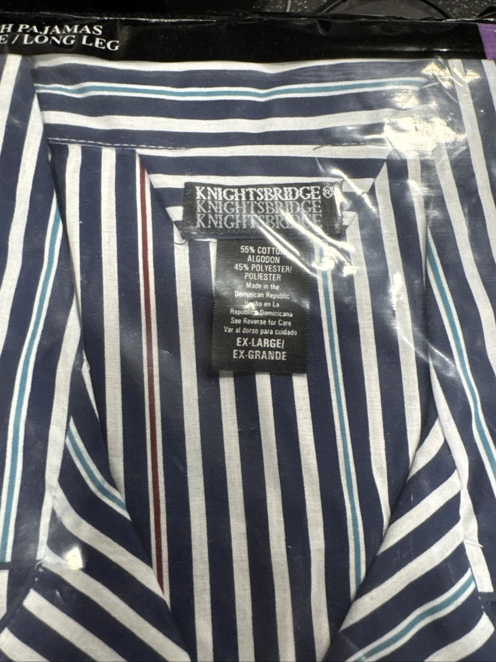 Knightsbridge Mens Algodon poly Two Piece Pajamas Xl nwt
