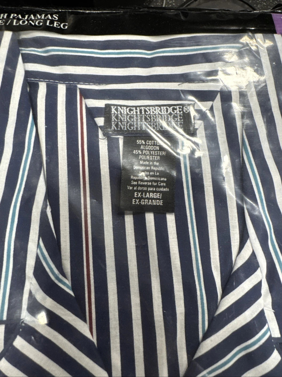 Knightsbridge Mens Algodon poly Two Piece Pajamas Xl nwt