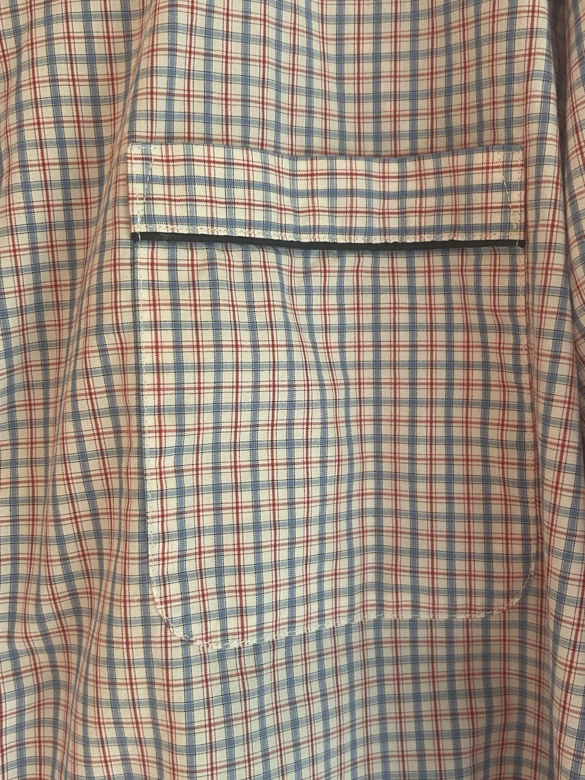 Brooks Brothers Plaid Blue White Red Plaid Pajamas Set Men's Size XL Cotton