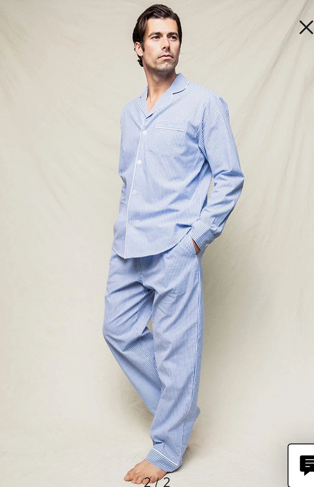 PETITE PLUME MENS SEERSUCKER PAJAMA SET SIZE LARGE