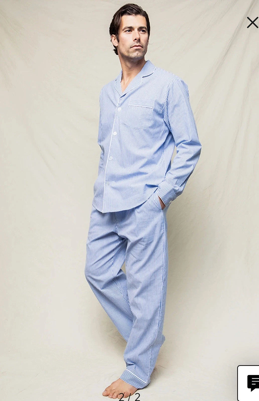 PETITE PLUME MENS SEERSUCKER PAJAMA SET SIZE LARGE
