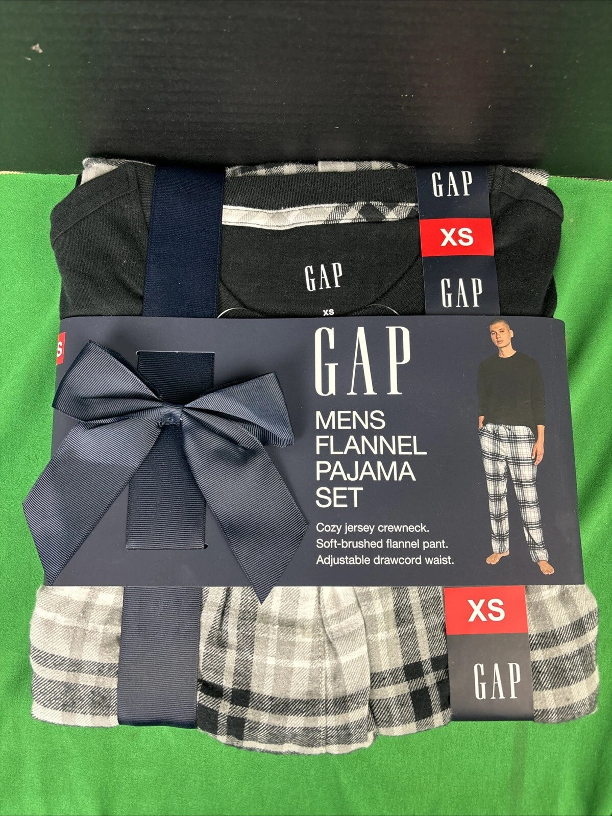 Gap Men's Flannel Pajama Set Size XS True Black Plaid
