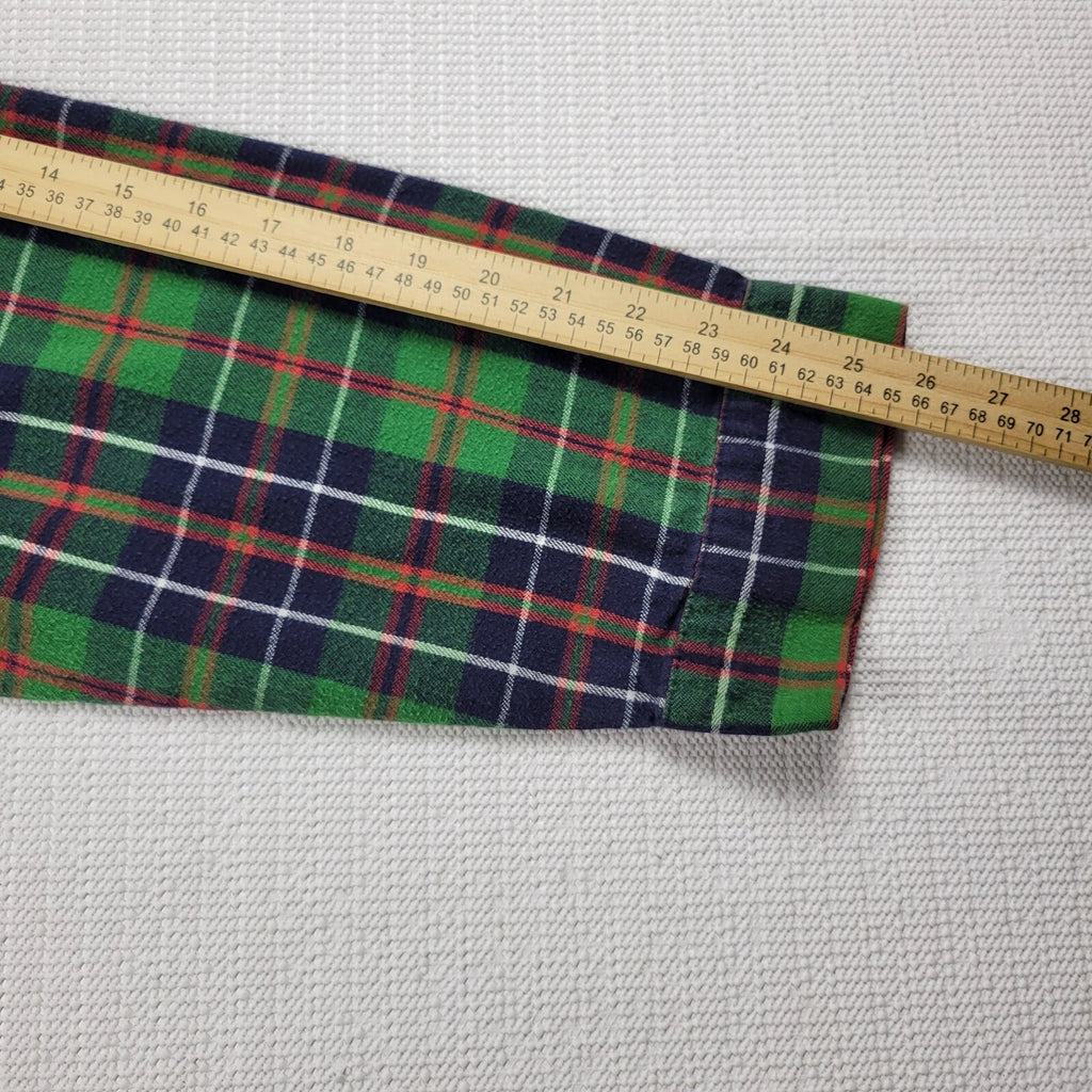 LL Bean Flannel Pajama Sleepwear Set Green Tartan Plaid Mens Size XL-Reg Cotton