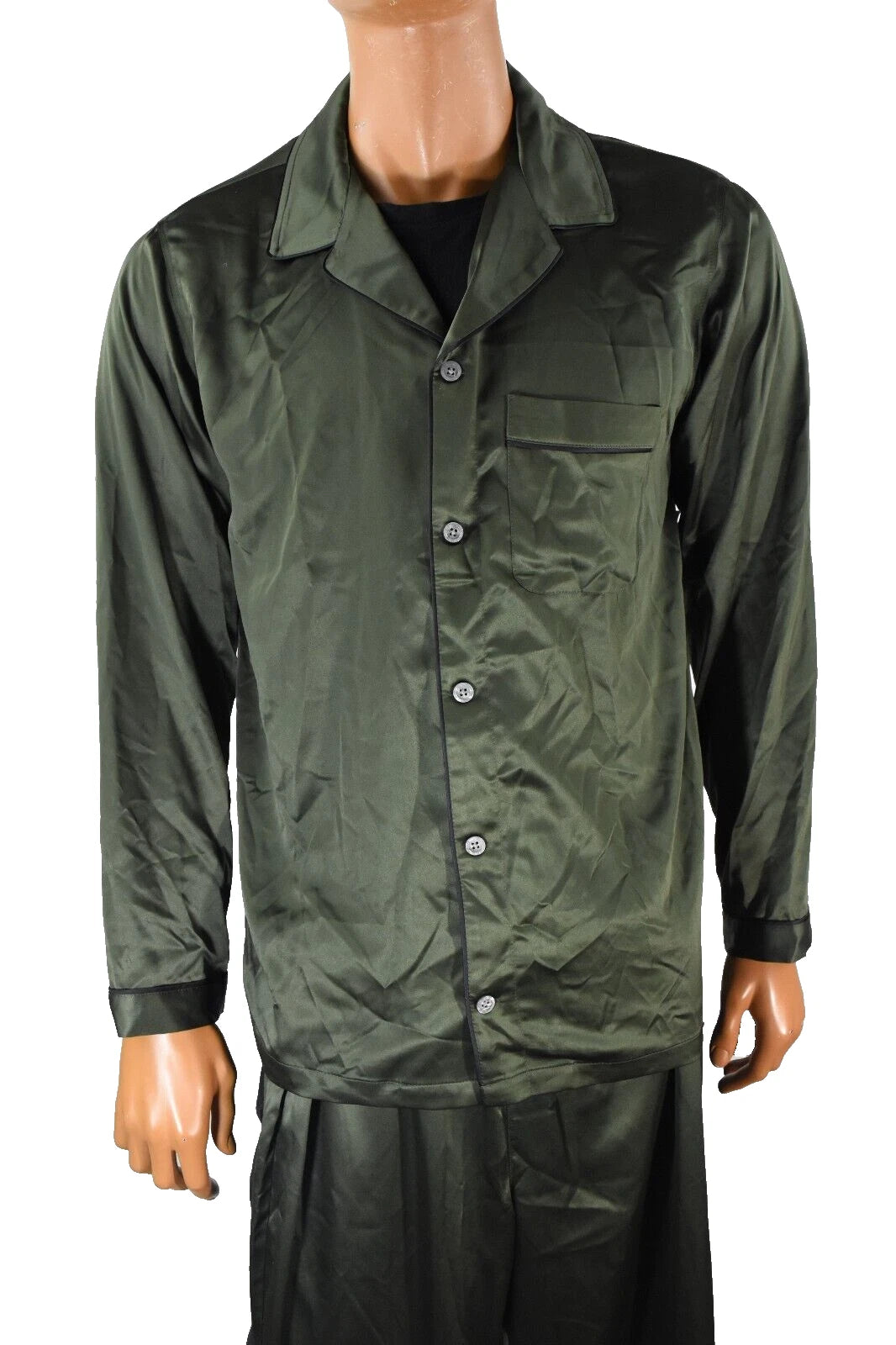 INC Mens Satin Pajama Set New L Green 2 pc Sleepwear Loungwear Night Suit PJ