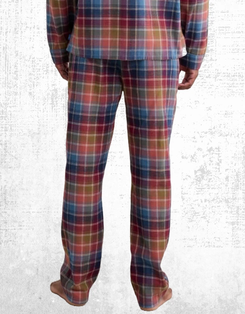 Ex Seasalt Men’s Flannel Pure Cotton Checked Pyjama Set in Multi Root
