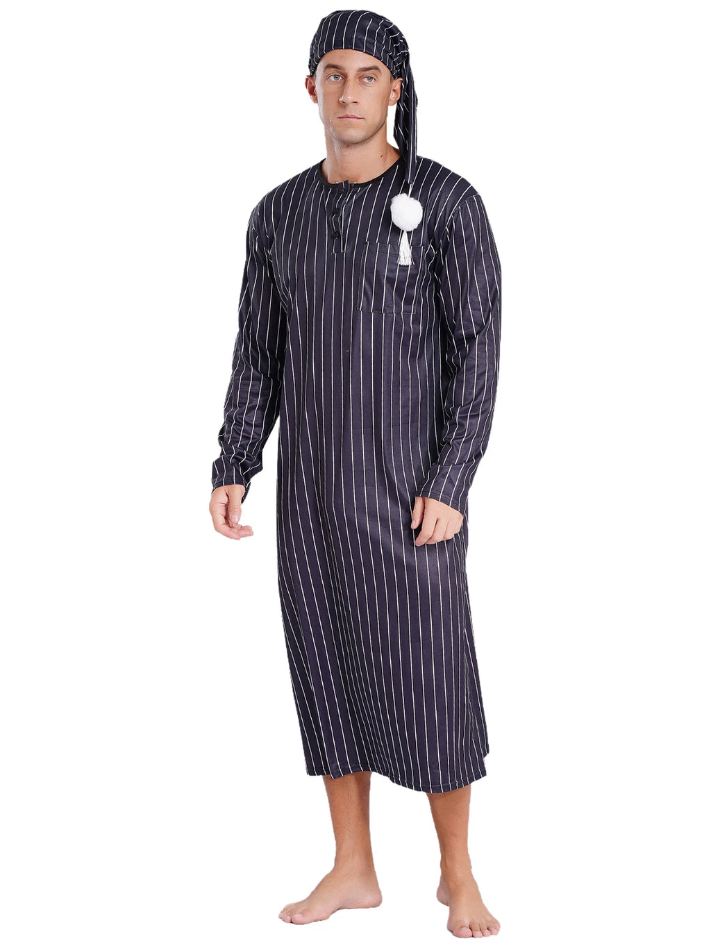 Mens Nightgowns Saudi Nightwear Plaid Pajamas Nightshirt Loungewear Sleeping Up