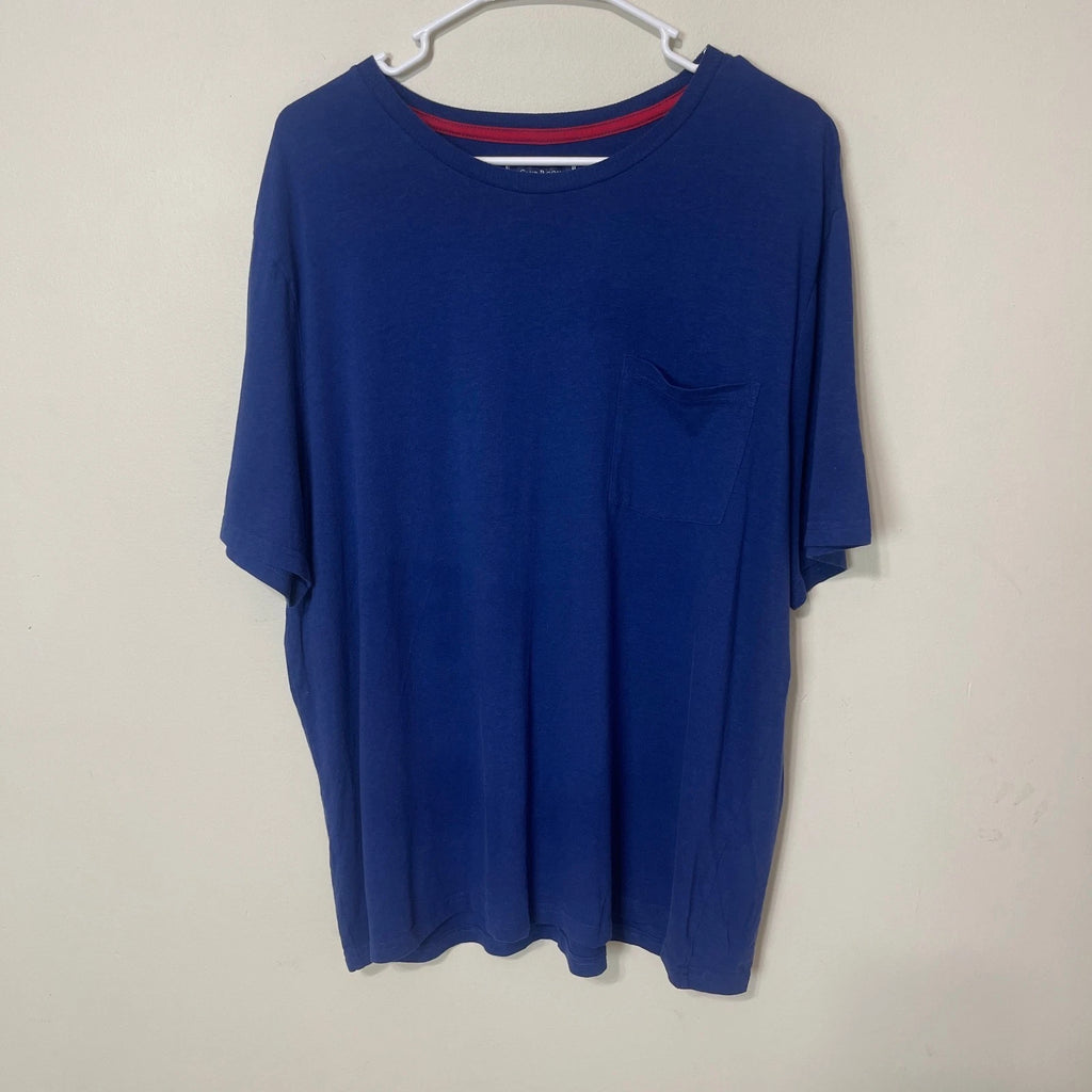 Club Room Men's Blue Cotton Short Sleeve Stretch Shirt Pajama Set XXL