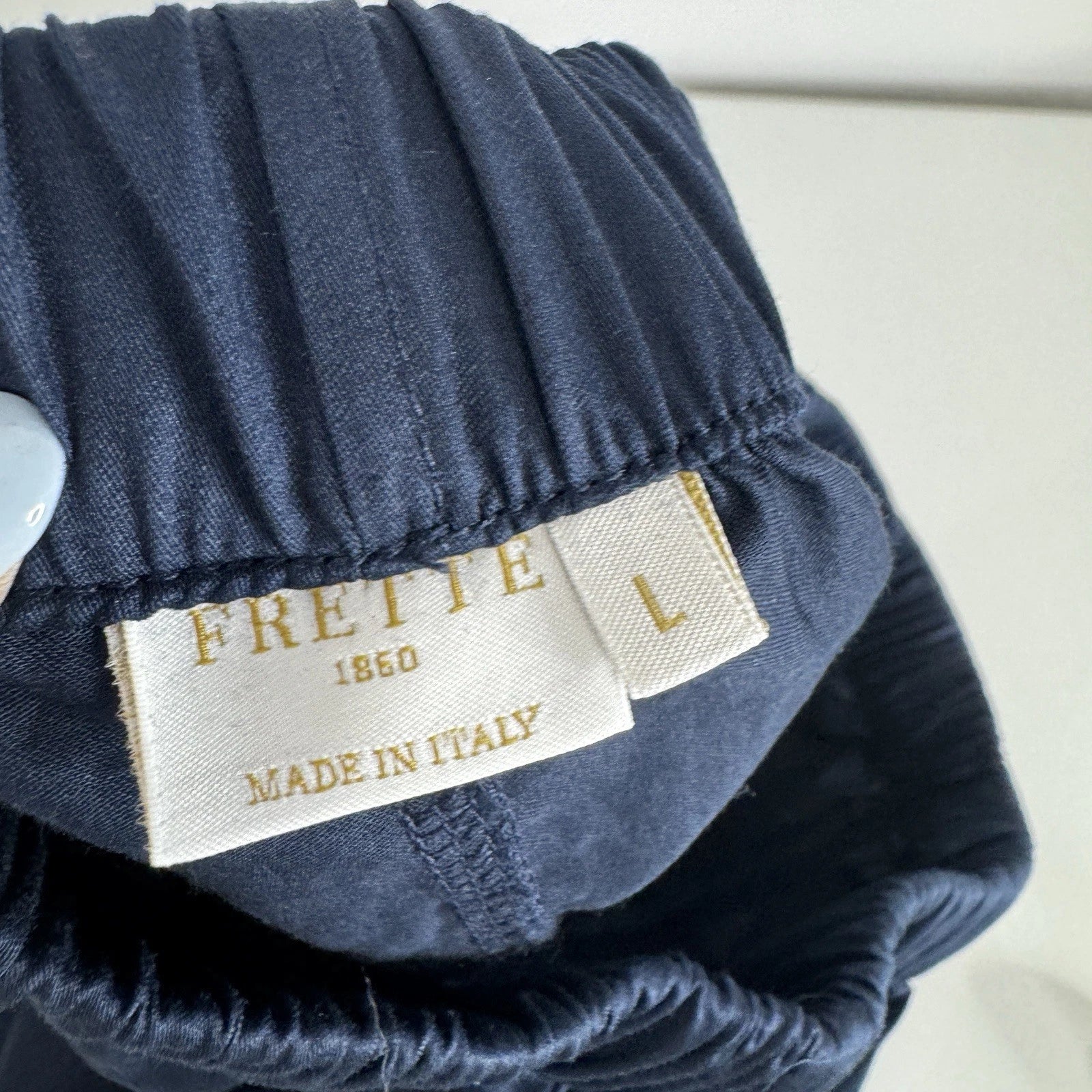 Frette Pajama Set Mens Large Blue 100% Cotton Made in Italy Sleepwear Lounge