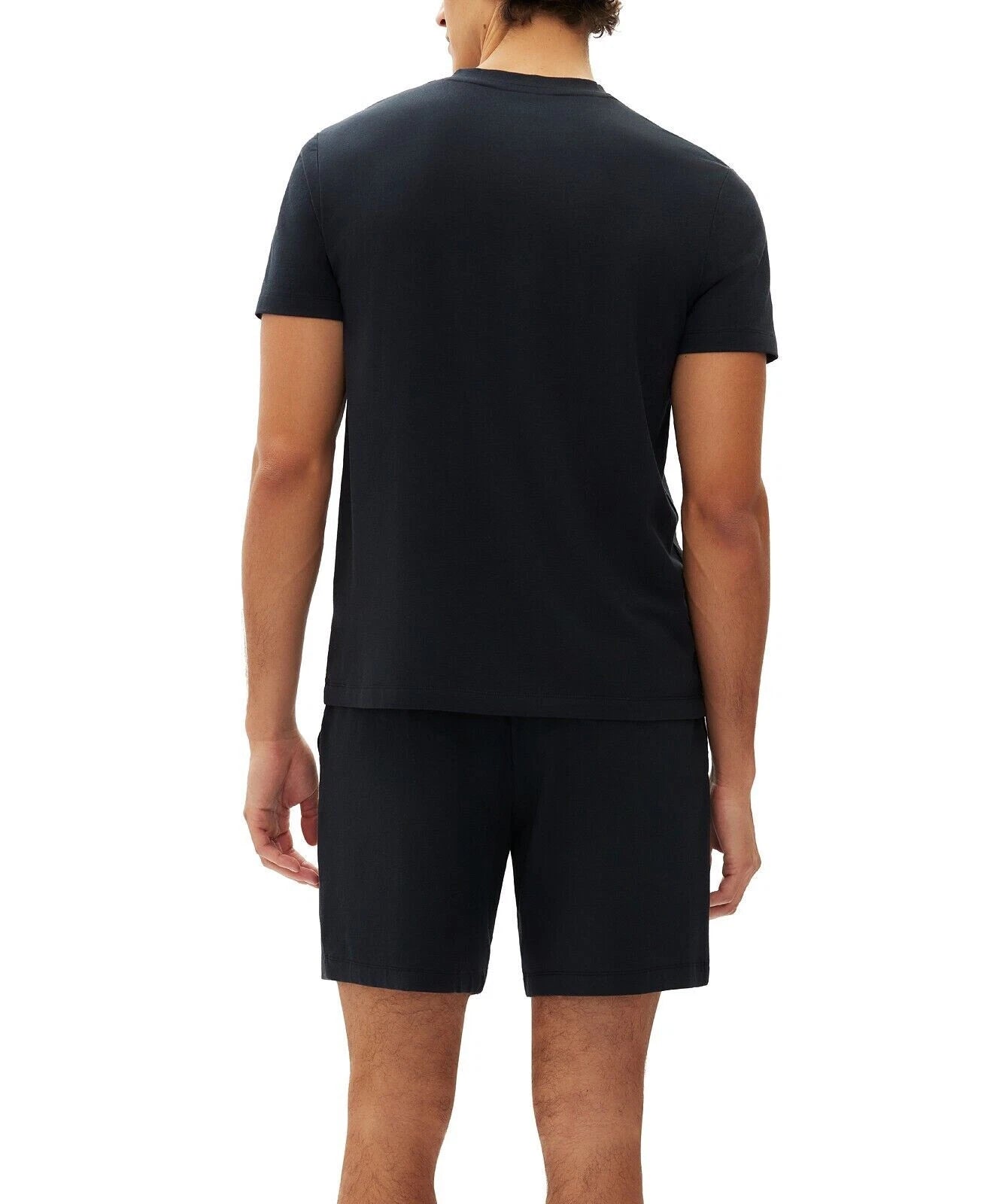 GAP Men's 2-Pc. Heathered Henley Shirt & Shorts Pajama Set, Black, Size Large