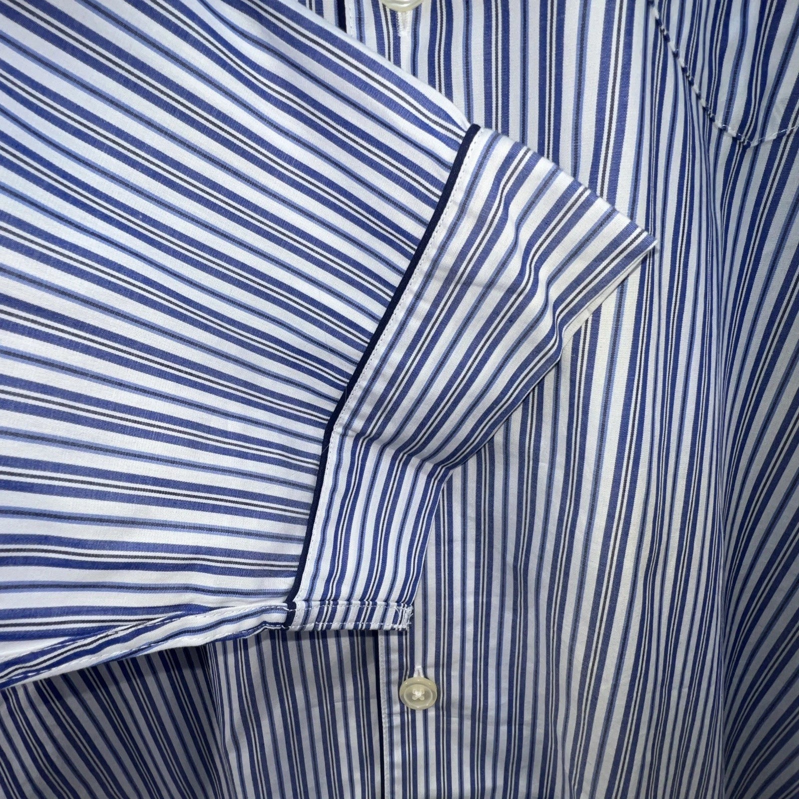 Brooks Brothers Pajama Set Men L Woven Votton Long Sleeve Blue Stripe