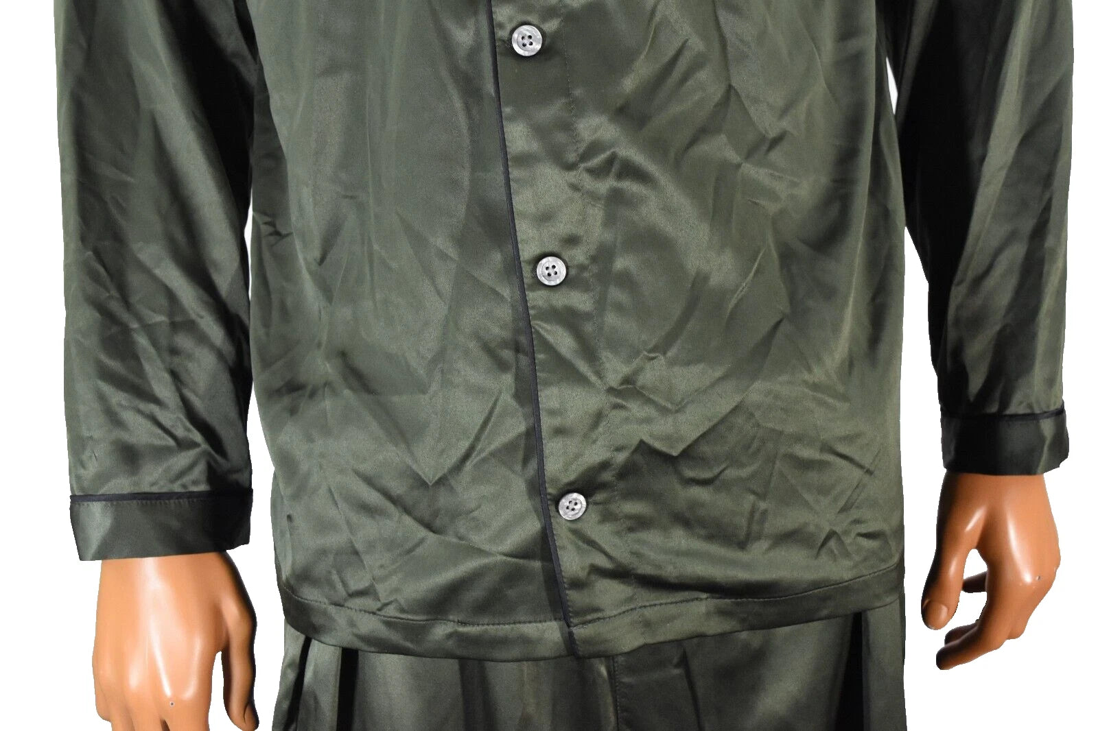 INC Mens Satin Pajama Set New L Green 2 pc Sleepwear Loungwear Night Suit PJ