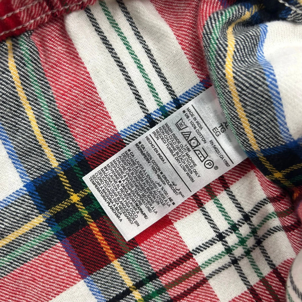 Old Navy Pajama Set Mens XL Red Plaid Button Up Long Sleeves Shirt Pant NWT