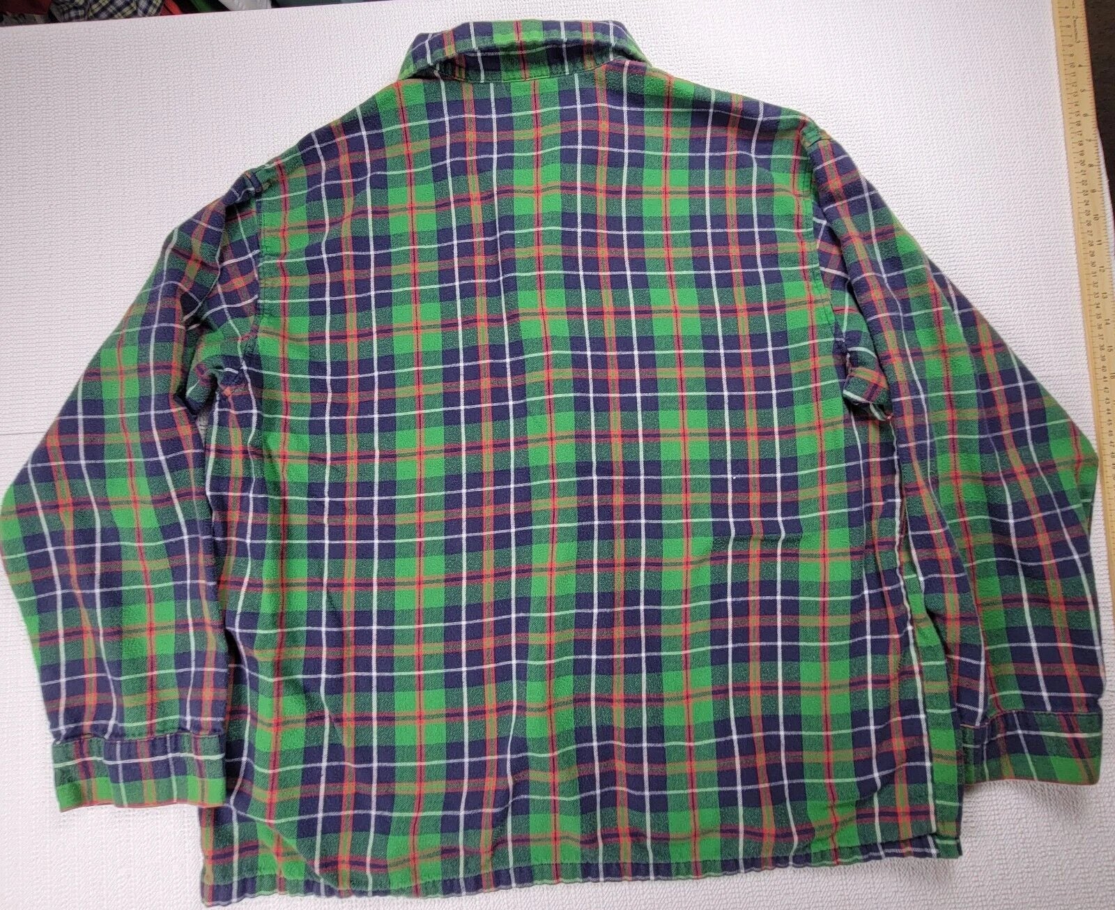 LL Bean Flannel Pajama Sleepwear Set Green Tartan Plaid Mens Size XL-Reg Cotton