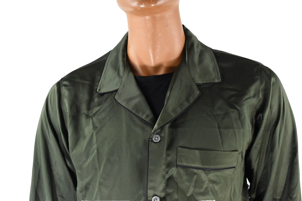 INC Mens Satin Pajama Set New L Green 2 pc Sleepwear Loungwear Night Suit PJ