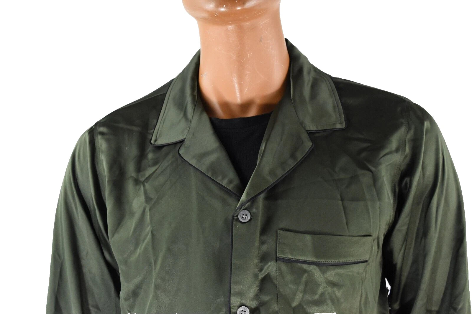 INC Mens Satin Pajama Set New L Green 2 pc Sleepwear Loungwear Night Suit PJ