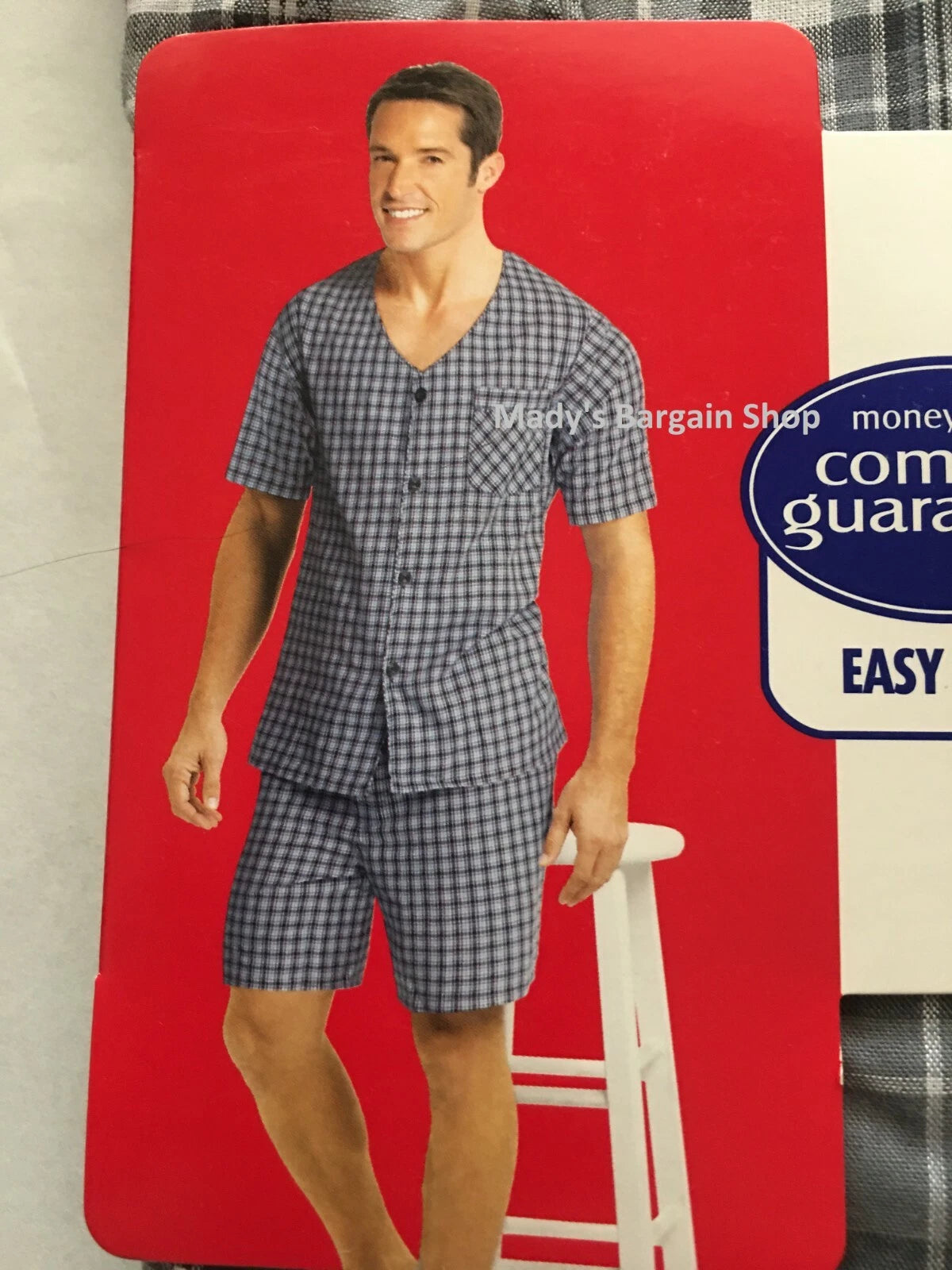 HANES SHORT SLEEVE SHORT LEG WOVEN PAJAMA SET Small Size