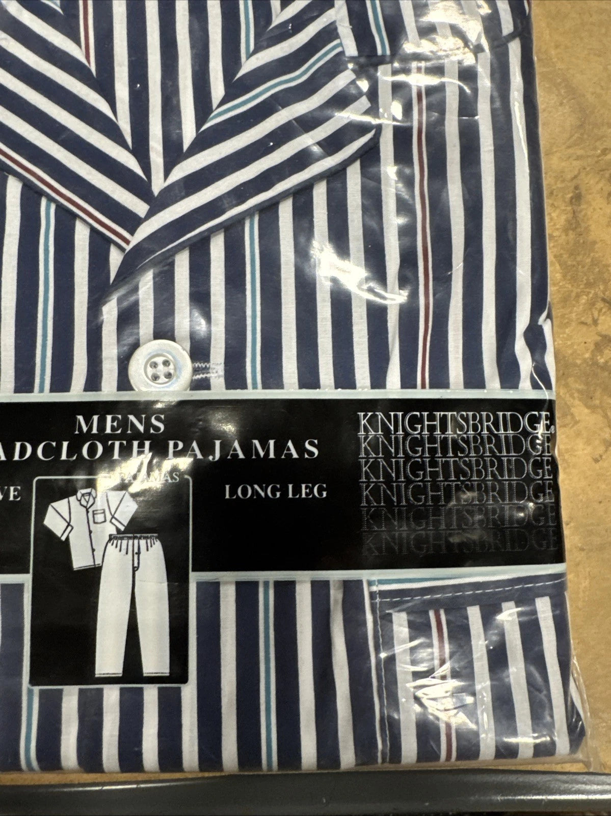 Knightsbridge Mens Algodon poly Two Piece Pajamas Xl nwt