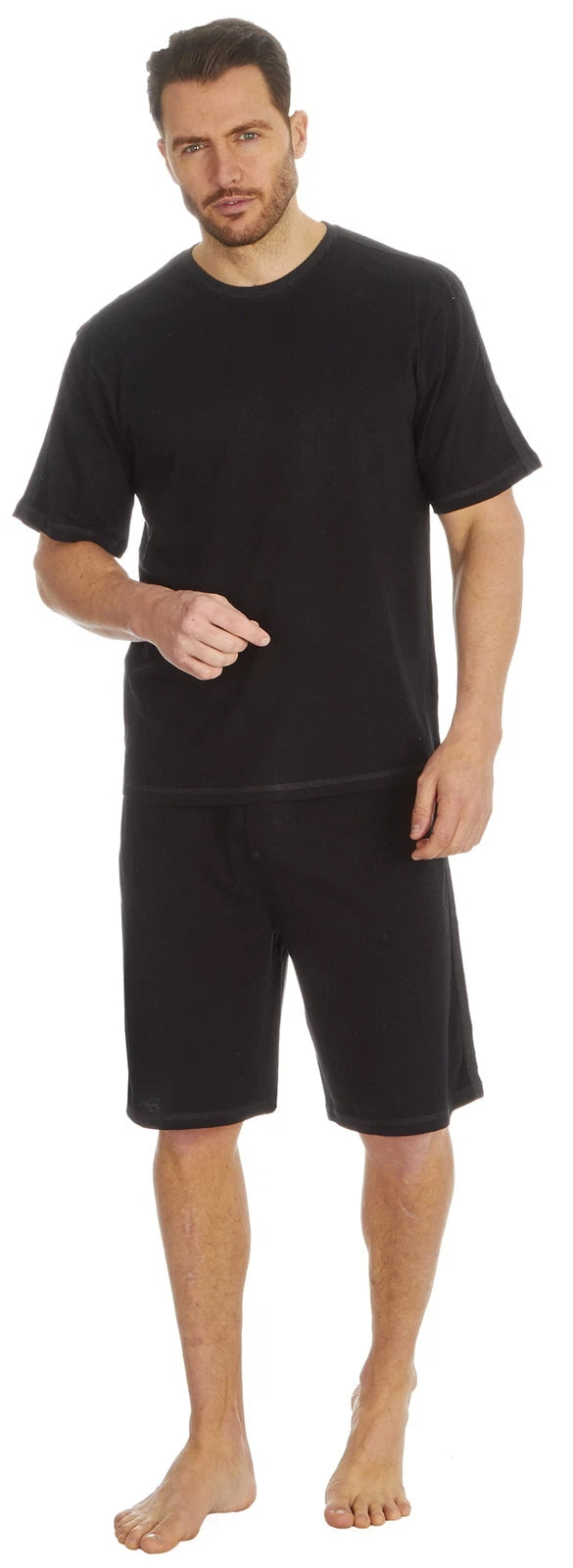Cargo Bay Mens Short Sleeve Lounge Set with Contrast Stripe