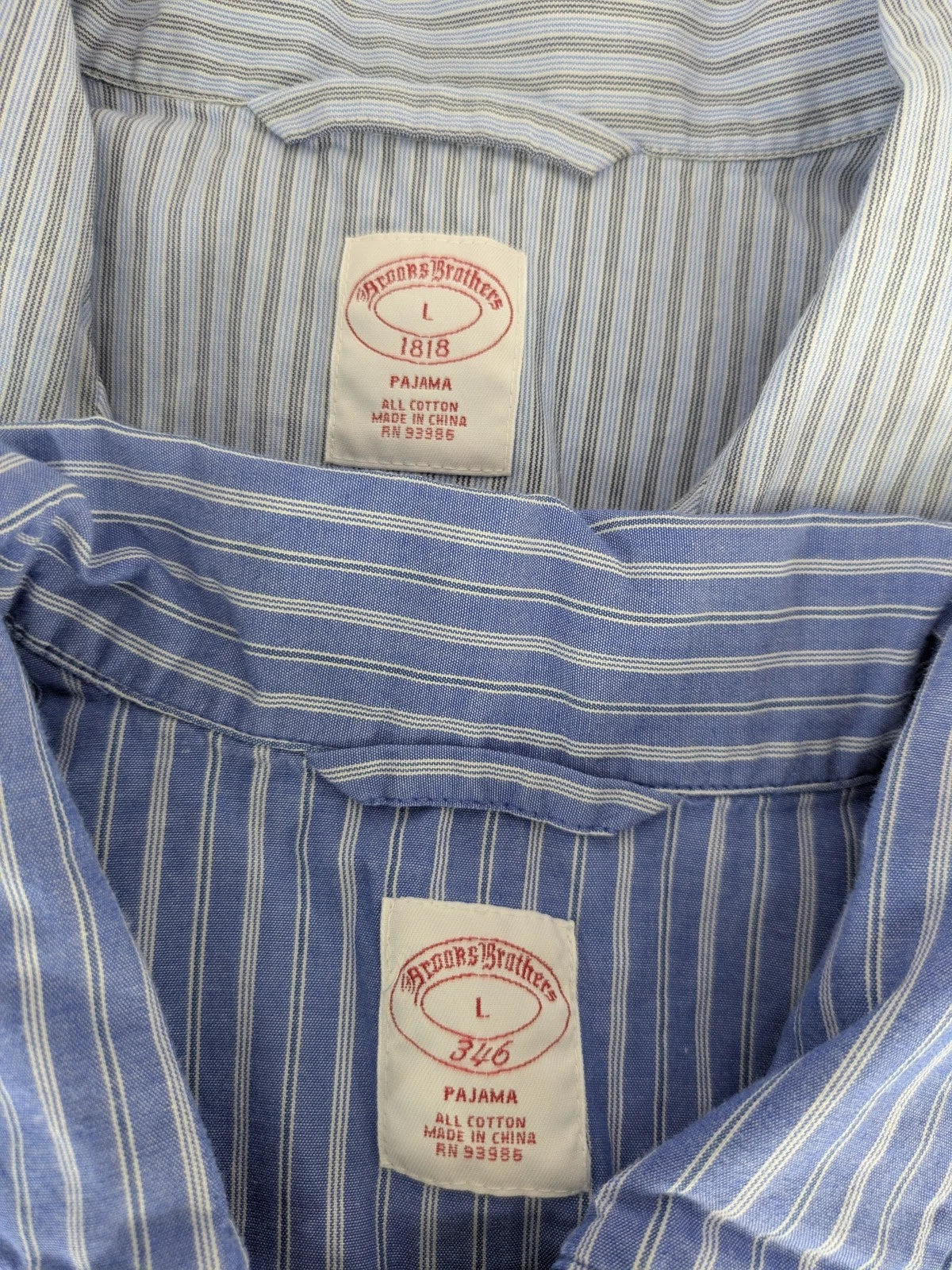 CLASSIC LOT 4!😍Vtg Brooks Brothers L/XL Striped Pajama Set Mens Button Piping