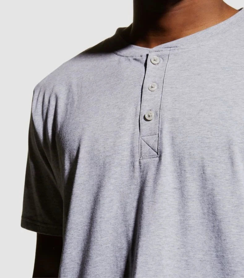 $98 Bedhead Men's Gray Henley Cotton Stretch Relaxed Sleepwear Pajama Set Size L
