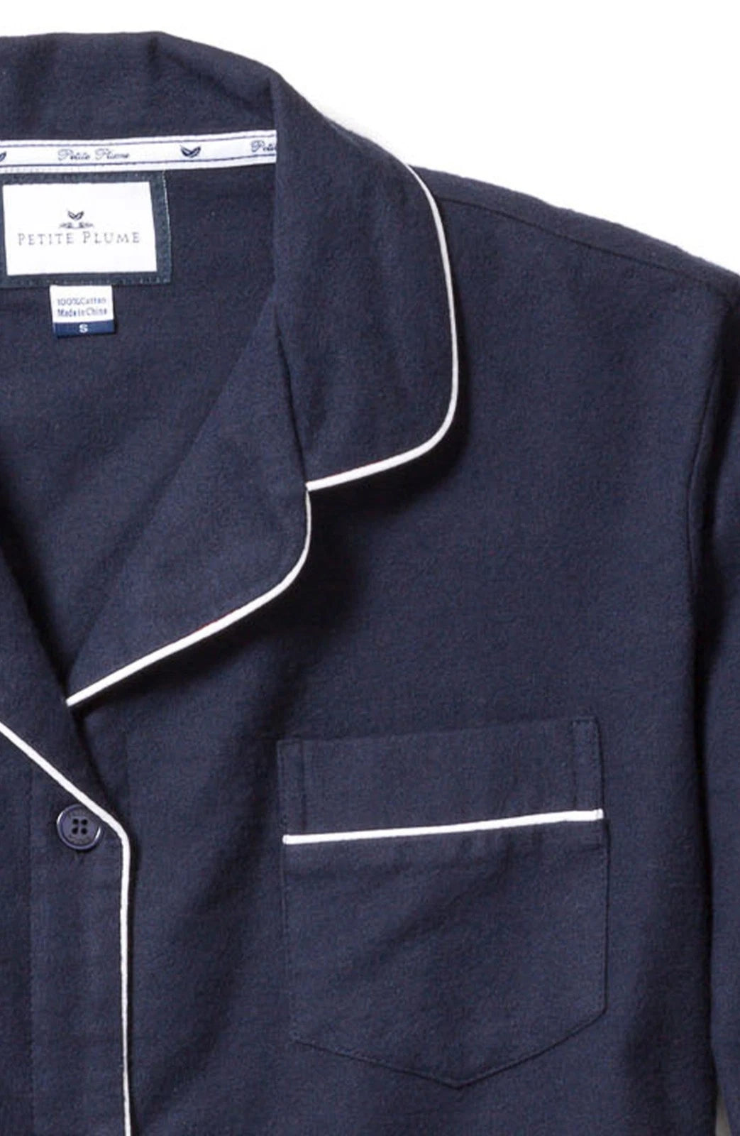 $118 NWT / PETITE PLUME Men's CLASSIC FLANNEL Navy Blue PAJAMA SET Size: LARGE