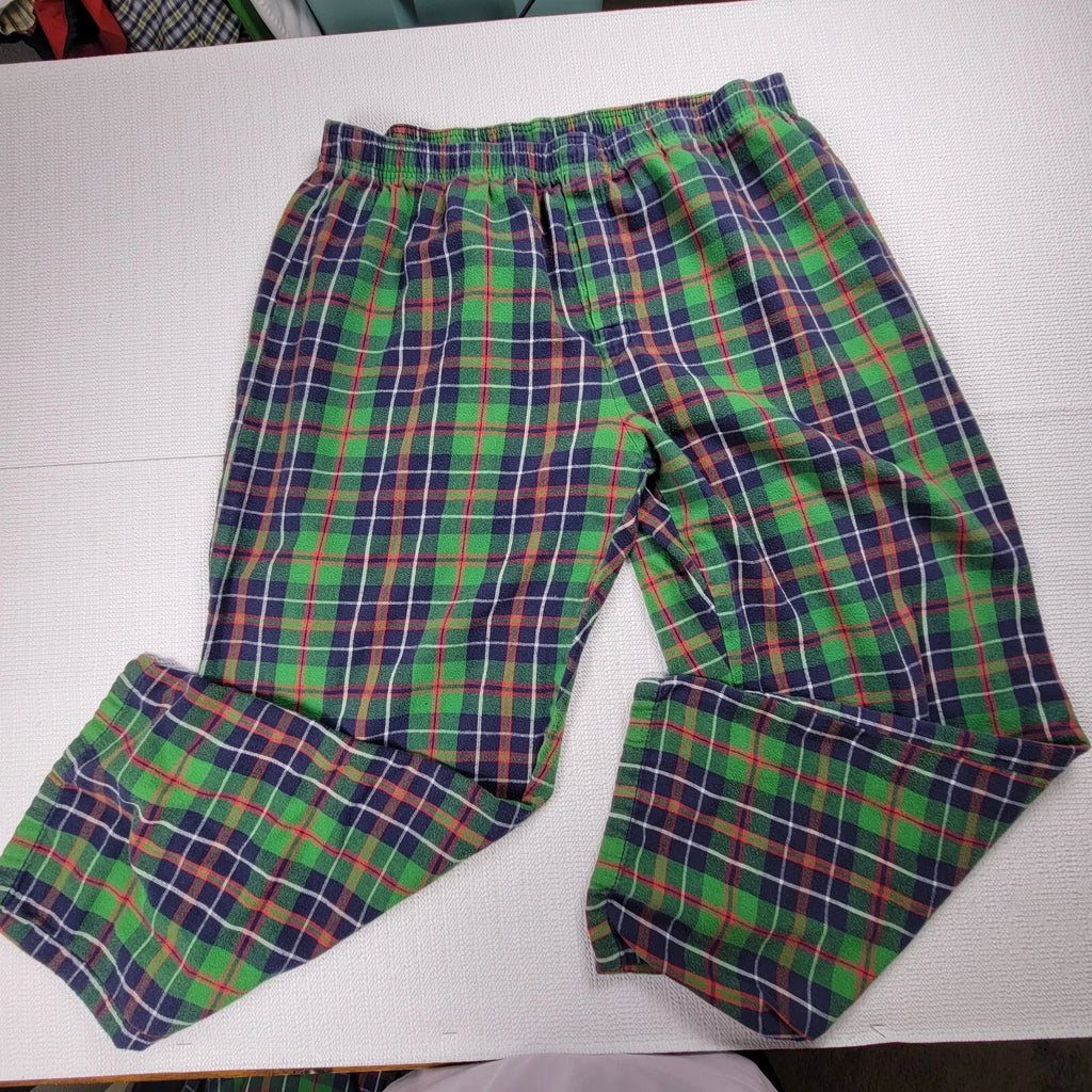 LL Bean Flannel Pajama Sleepwear Set Green Tartan Plaid Mens Size XL-Reg Cotton