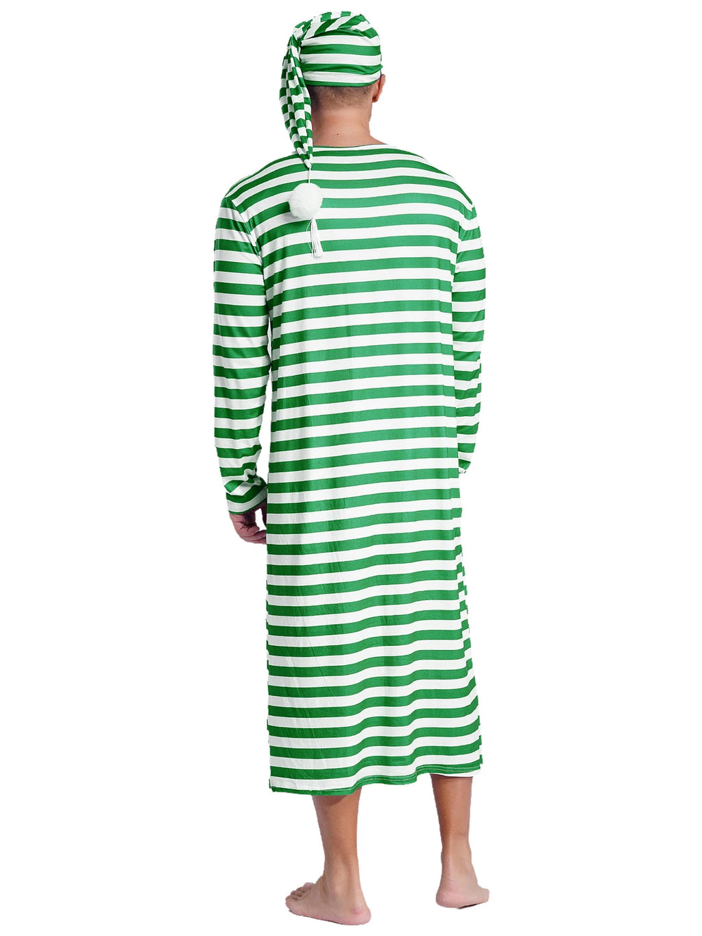 Mens Robe + Hat Set Raves Nightwear Christmas Bathrobe Sissy Home Dress-